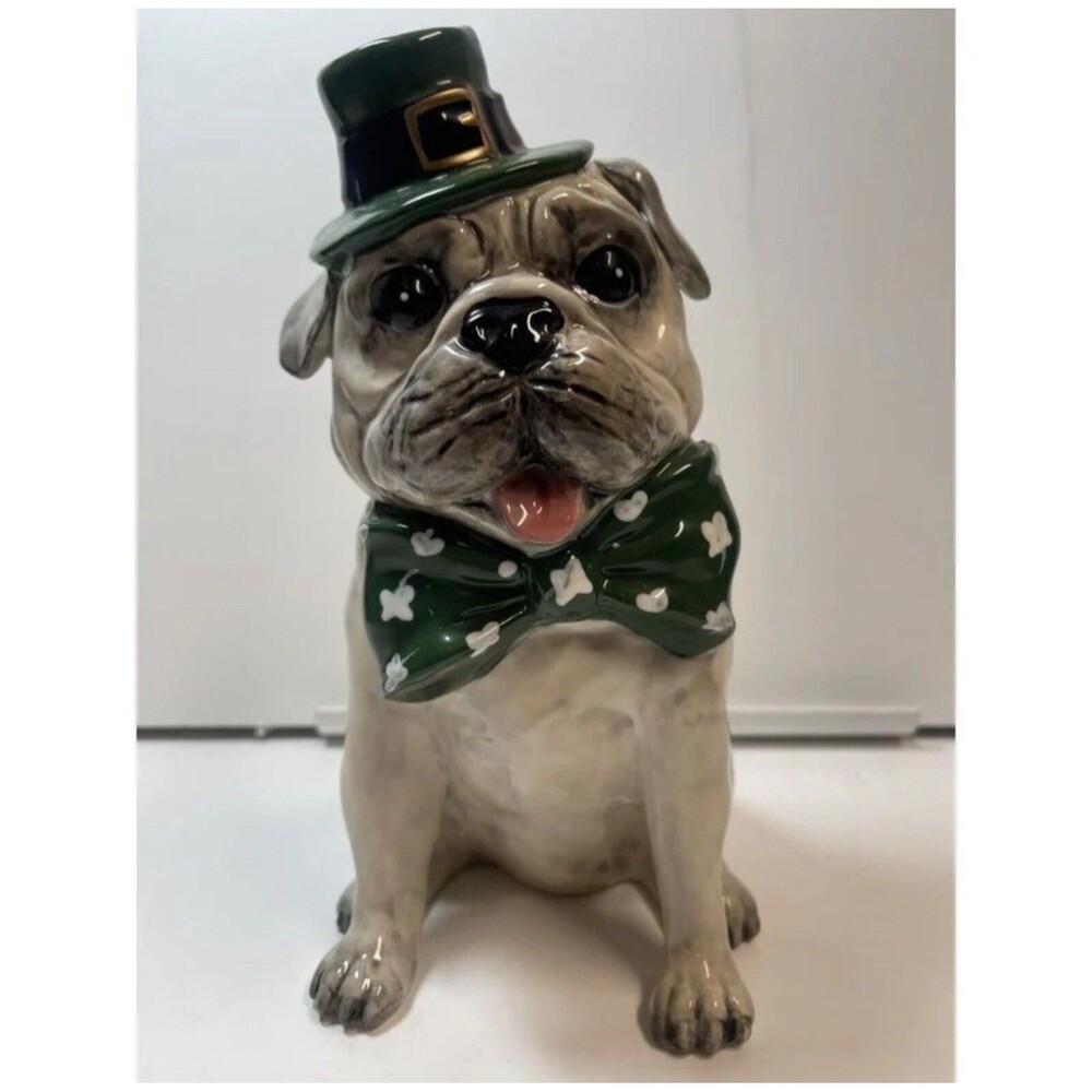 Blue Sky Clayworks 2021 St Patrick’s Day Irish Dog Figurine (Sm Chip)